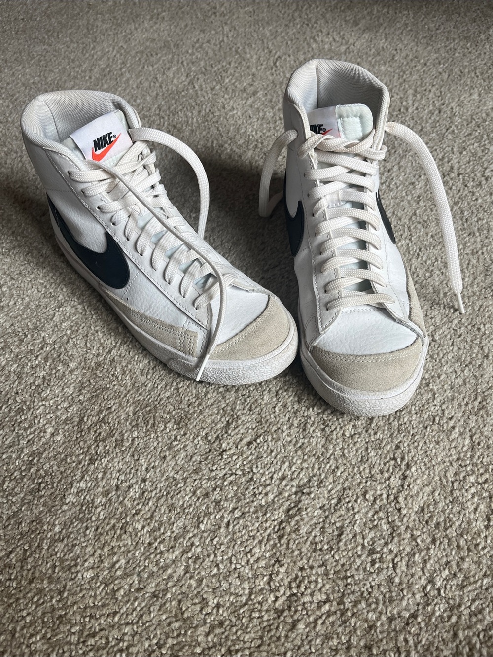 Nike Blazers-Youth Sneakers White with Black Swoosh
